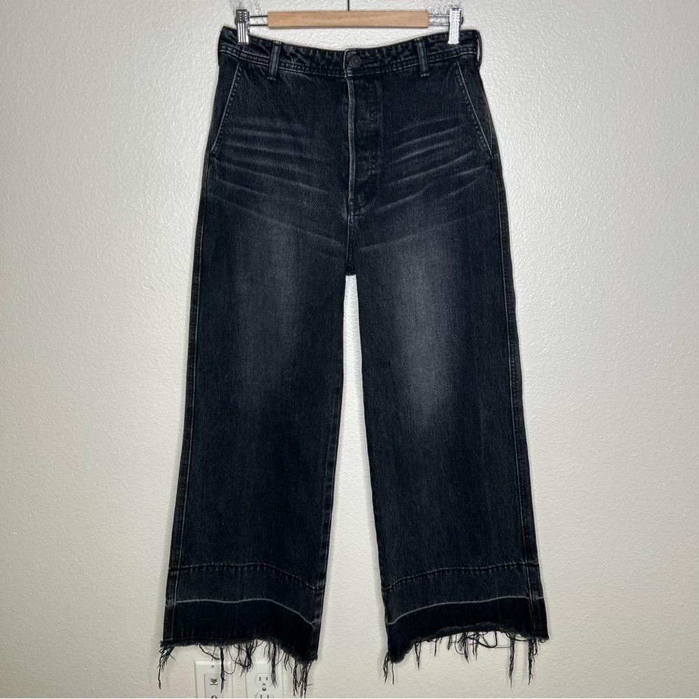 Moussy Elba Center Press Wide Crop Jean black 28 - Picture 2 of 16